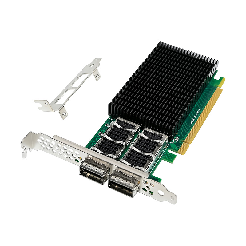 100Gbe Qsfp28 Network Card - بطاقة تحكم PCIe4.0 X16 ثنائية المنفذ